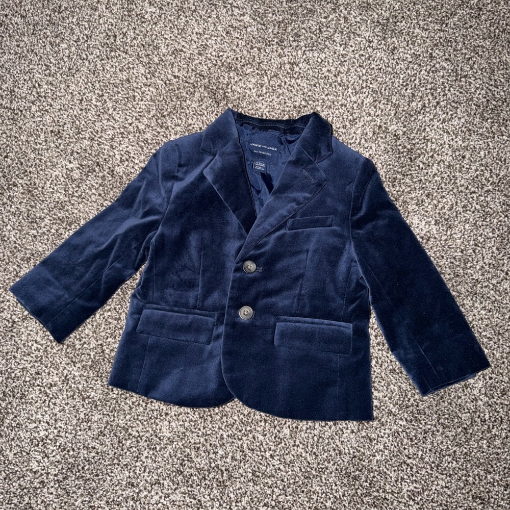 Janie and Jack Midnight Blue Velvet Blazer